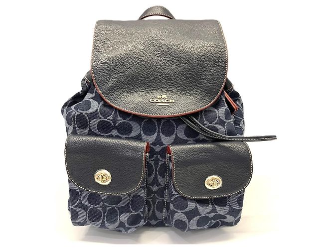 Coach Signature Turnlock Backpack Navy blue