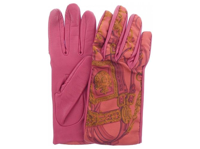 Hermès Guanti caldi Hermes in rosa e rosso