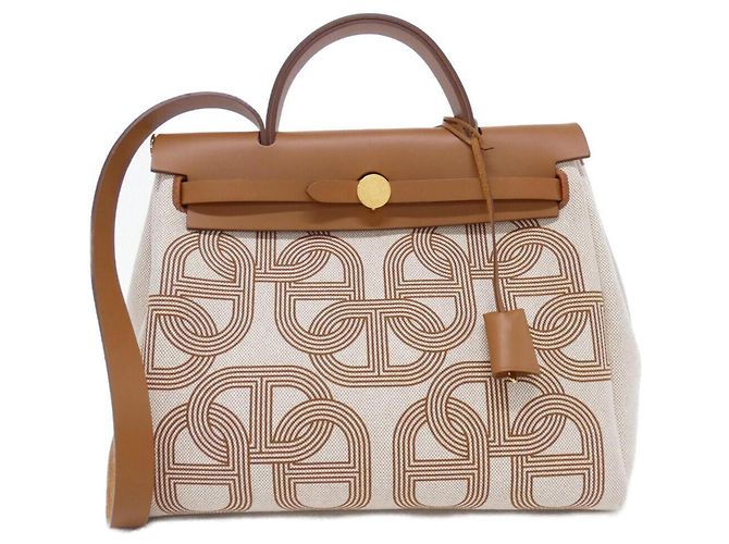 Hermès Hermes CIRCUIT 24 Herbag Zip PM Handtasche Rot Beige Roh