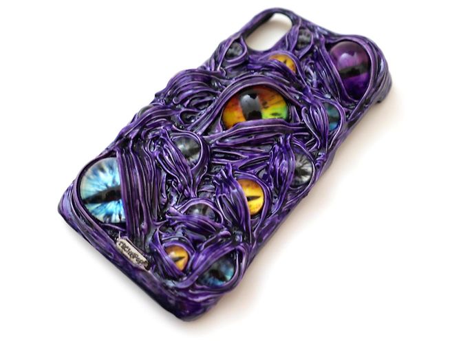 Autre Marque Techy Pop Cover iPhone XR Multiple Eyes Multicolore Porpora