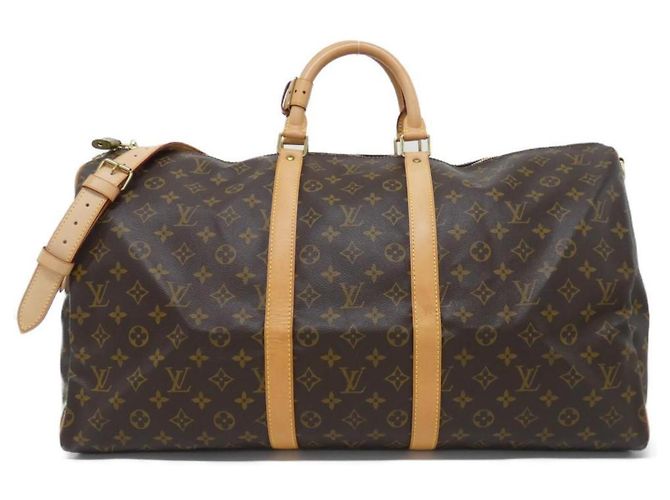 Louis Vuitton Monogram Keepall Bandoulière 55cm Marrom