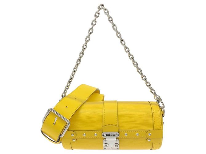 Borsa a tracolla Louis Vuitton Epi Papillon Trunk Giallo