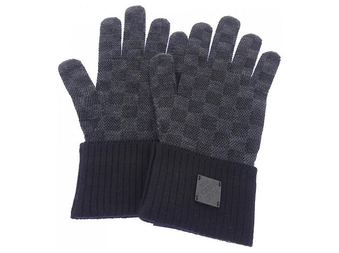 Louis Vuitton M77992 Warm Gloves Braun Schwarz