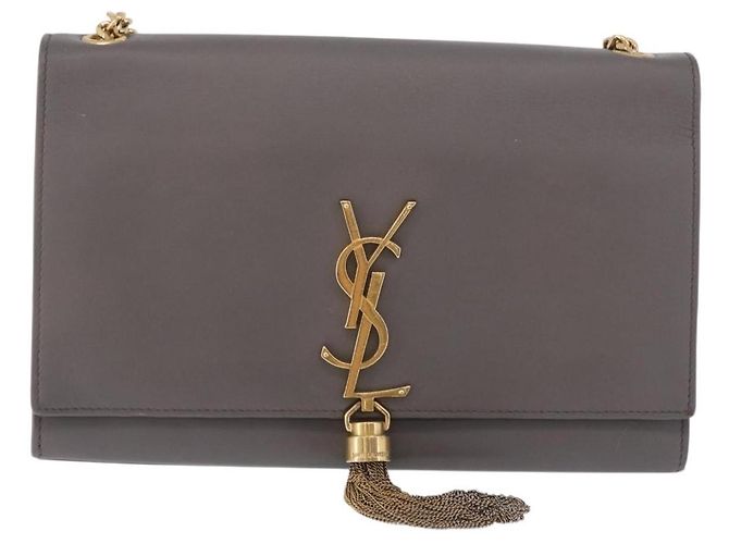 Saint Laurent Classic Monogram Tassel Leather Medium Marrom