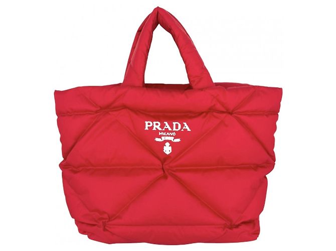 Prada gesteppte Re-Nylon Tote Bag für Damen Rot