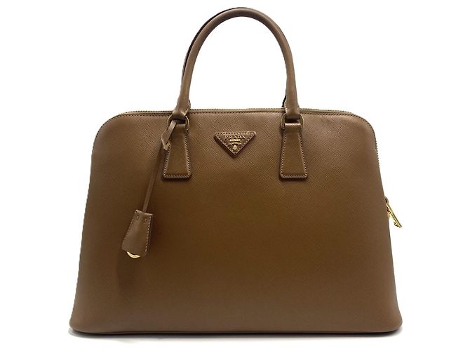 Borsa Tote Prada in pelle Saffiano Marrone
