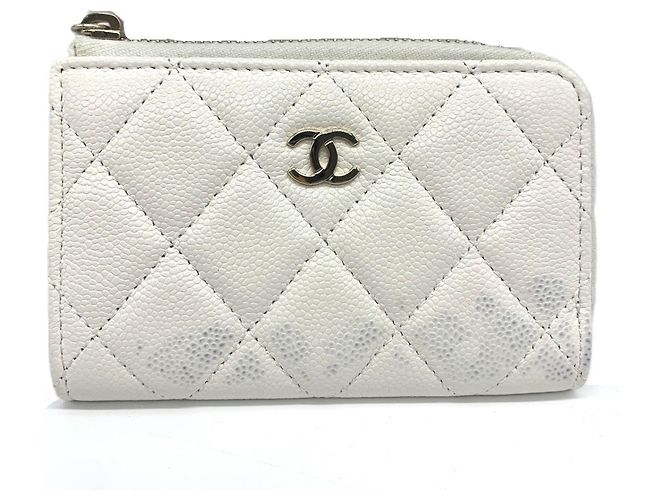Chanel Matelassé Coin Case in White