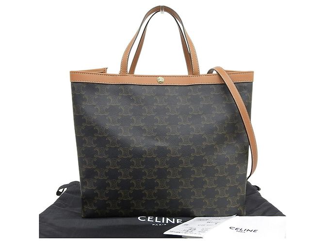 Céline Bolsa Cabas Quadrada Pequena Triomphe Celine Marrom