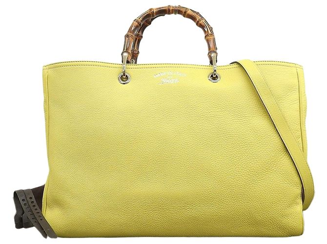Sac cabas Gucci Bamboo Shopper Large Jaune