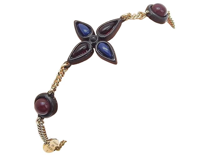 Bracciale Charm Louis Vuitton M61157 Nero Rosso Blu D'oro Bordò