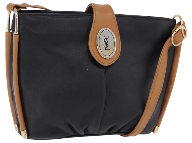 Borsa a tracolla SAINT LAURENT in pelle nera e oro Auth 199576A Nero D'oro