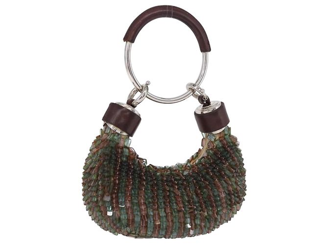 Chloé Bolso Pulsera Chloe Phoebe Philo Era Cuentas Verde Plata Auth 197517SM