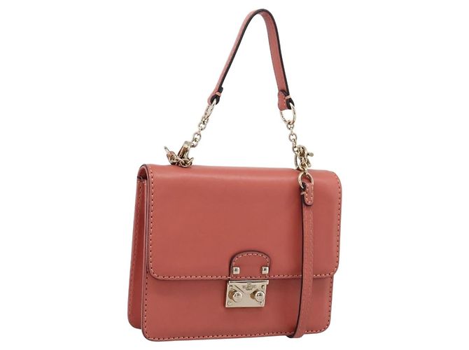 Bolsa VALENTINO em couro 2way Pink Gold Auth ka5900A Rosa Dourado