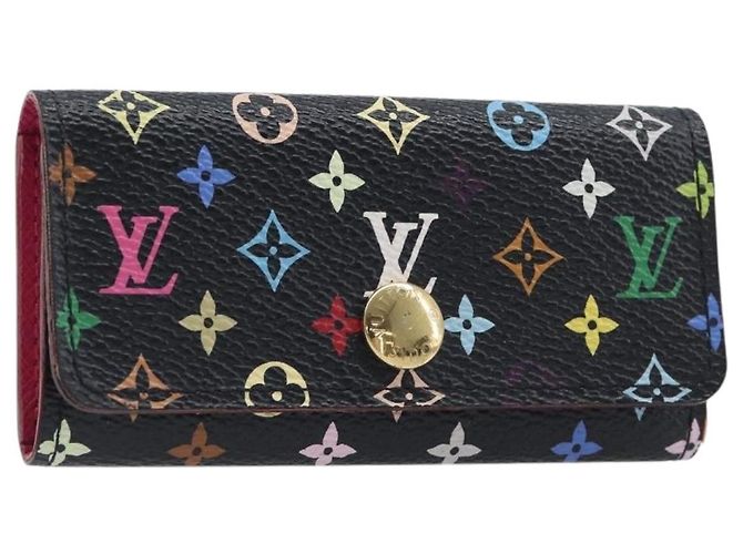 LOUIS VUITTON Monogram Multicolor Multicles 4 Key Case Black M93732 Auth 199235A