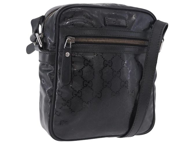 Borsa a Tracolla GUCCI GG Implementation PVC Nero Argento 233268 Auth ep15789