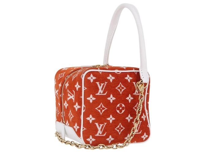 LOUIS VUITTON Monogram Jaguar LV Match Square Bag Orange M46212 Auth BA14807SAM