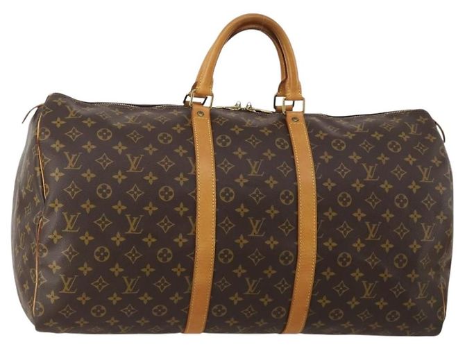 LOUIS VUITTON Monogram Keepall 55 Boston Bag M41424 LV Auth 196393A Monogramma