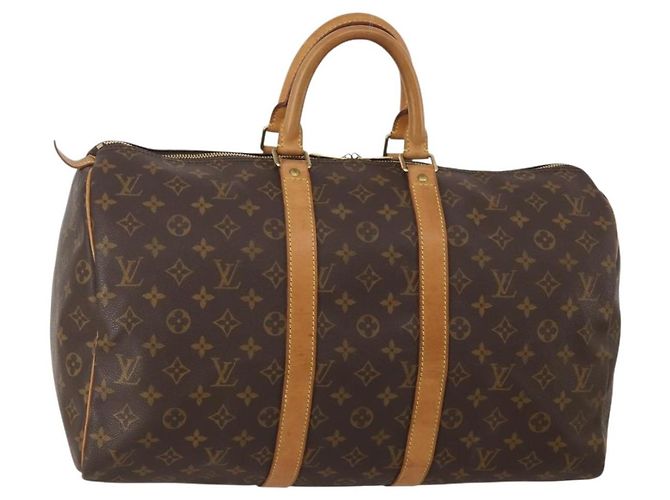 LOUIS VUITTON Monogram Keepall 45 Boston Bag M41428 LV Auth 196325A Monograma