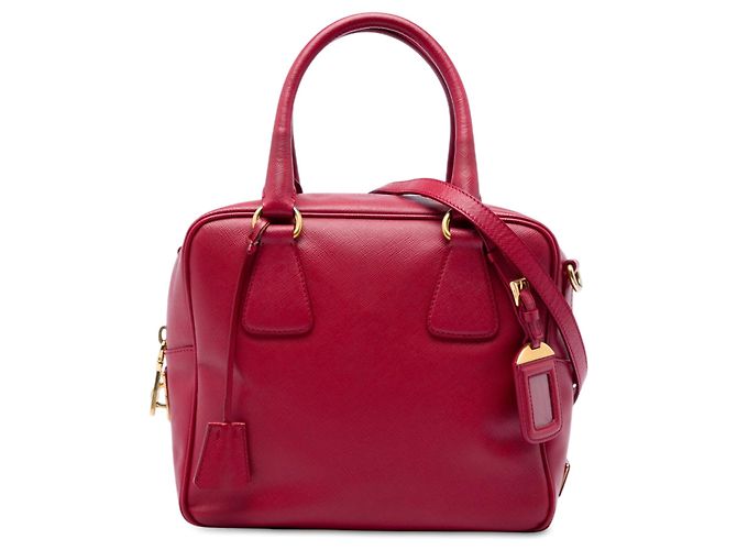 Bolso Prada Small Saffiano Square Bauletto rojo Roja