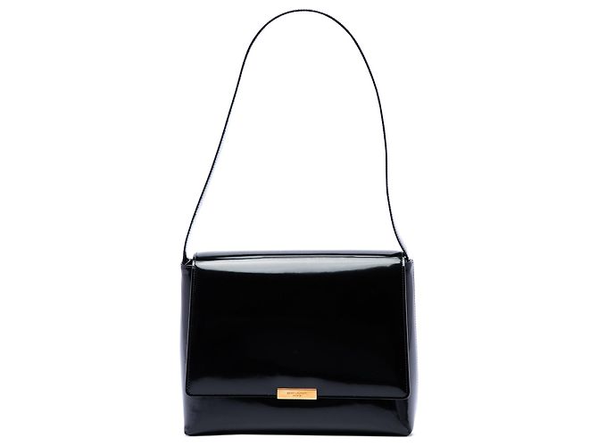 Borsa a tracolla Le 90 Saint Laurent in vernice nera Nero