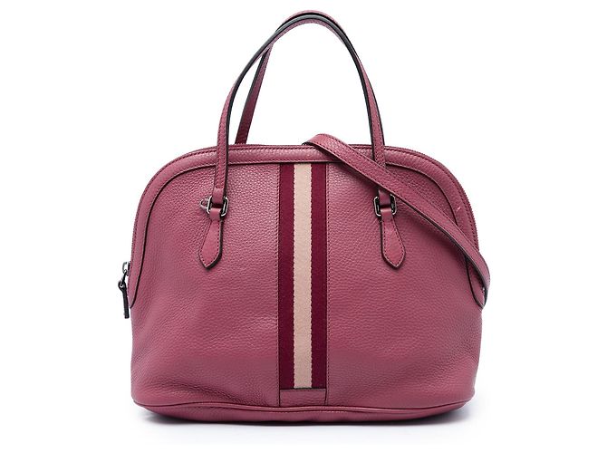 Bolsa Satchel Dome Gucci Medium em couro de bezerro Web Rosa