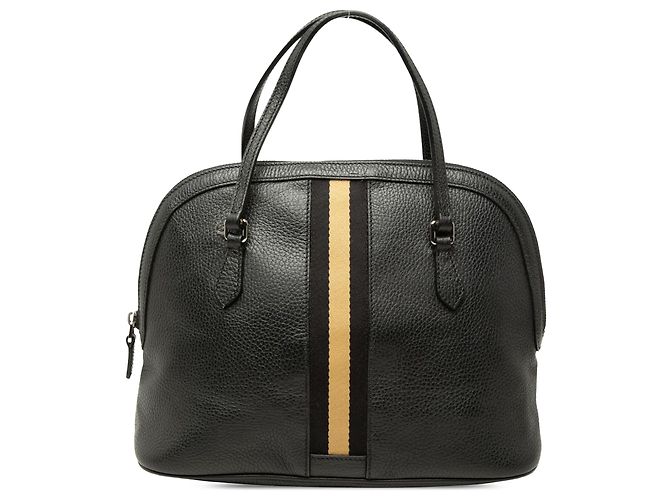Bolsa Satchel Dome Gucci Medium em couro de bezerro preta com faixa Web Preto