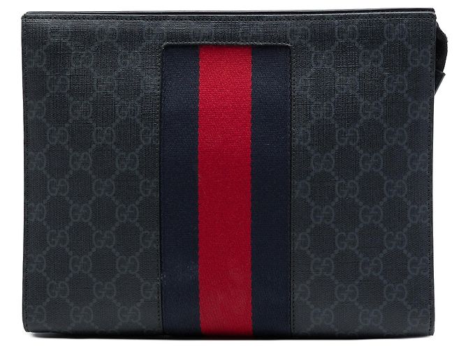 Clutch Gucci GG Supreme Web nera Nero