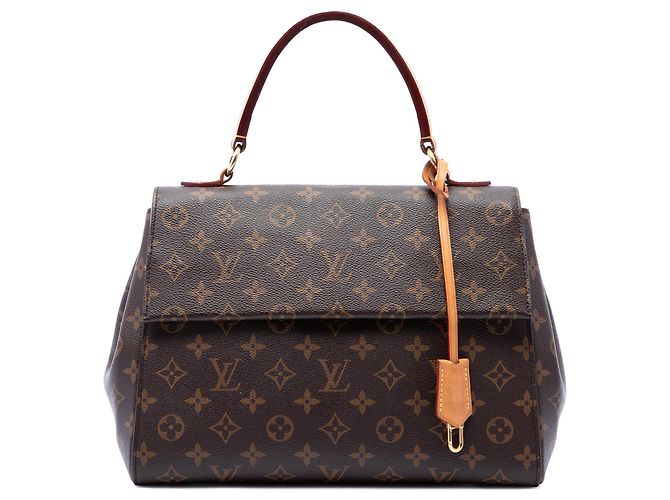 Bolsa Satchel Louis Vuitton Monogram Cluny MM Castanha