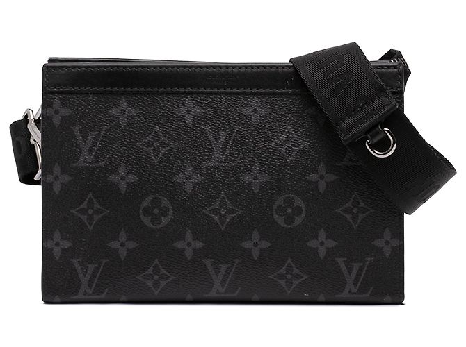 Borsa a tracolla portafoglio portatile Gaston Louis Vuitton Monogram Eclipse Nero