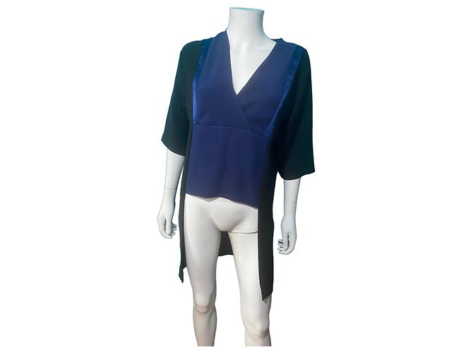 Autre Marque Cop.Copine Asymmetrische Tunika Blau/Schwarz