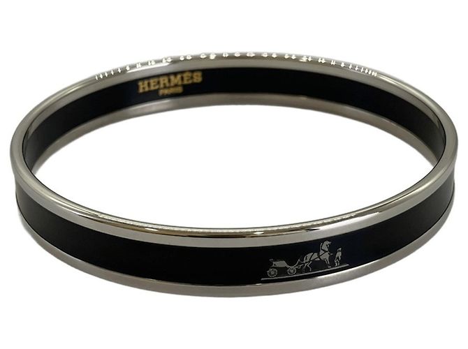 Hermès Hermes Email PM Caleche Bangle Bracelet Black