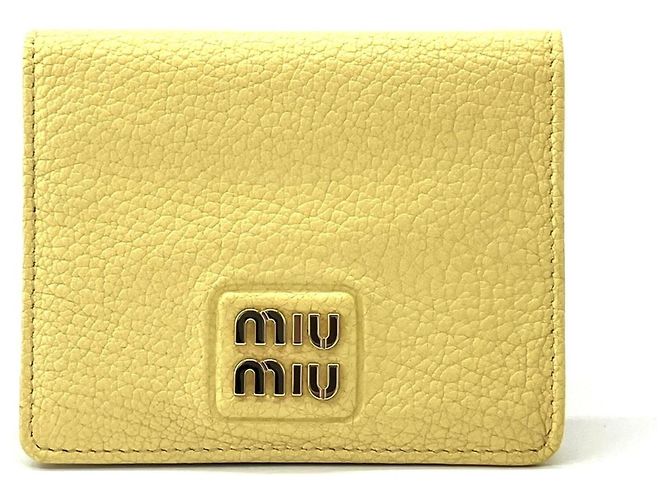 Miu Miu Mini-Portemonnaie aus Madras-Leder Golden