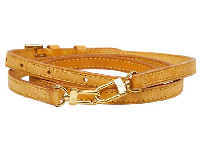 Alça de ombro em couro castanho Louis Vuitton Marrom