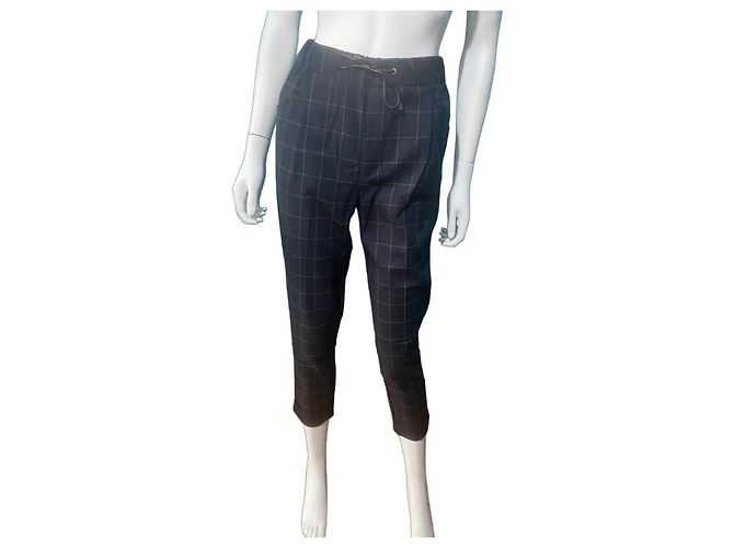 Teddy Smith karierte Hose Dunkelblau