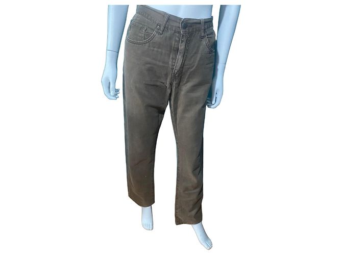 Autre Marque Pantalones de algodón marrón Quinze Serge Blancs Castaño