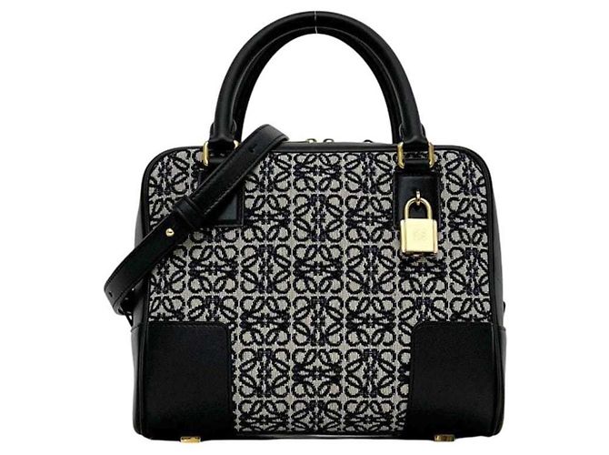 Sac à main Loewe Amazona 19 Noir Bleu Marine