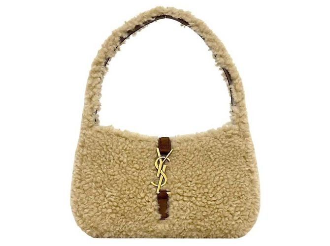 Bolsa Mini Hobo Yves Saint Laurent Marrom Bege