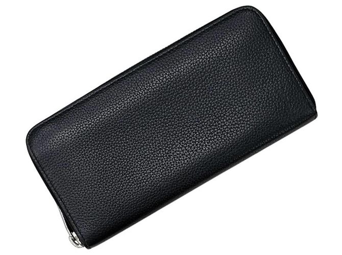 Saint Laurent Black Leather Long Wallet