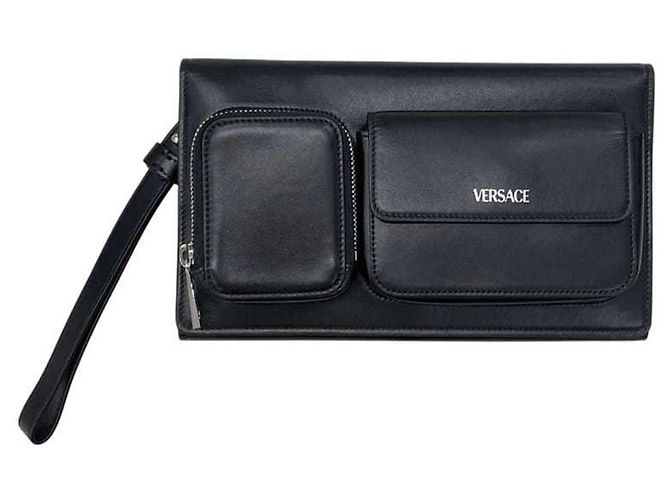 Pochette tri-fold Versace noire