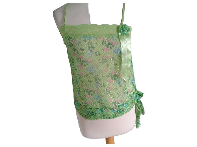 Autre Marque Regata Lulu.H Paris verde com estampado floral Rosa Azul
