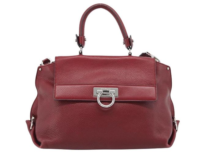 Salvatore Ferragamo Sofia Satchel Leather Medium Rot
