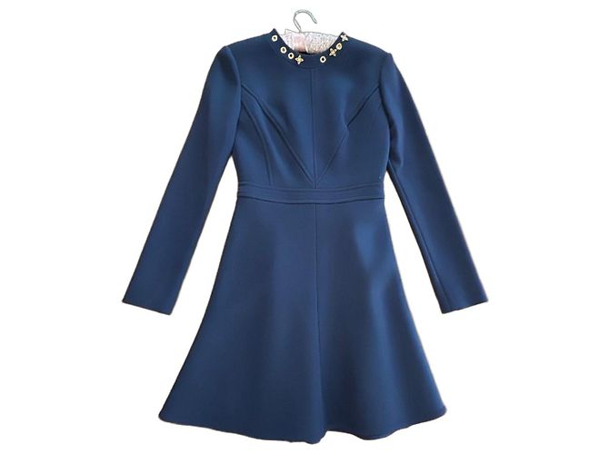 Abito Louis Vuitton con ricamo Blu scuro