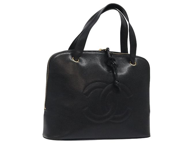 Chanel Vintage CC Dome Caviar Large Nero