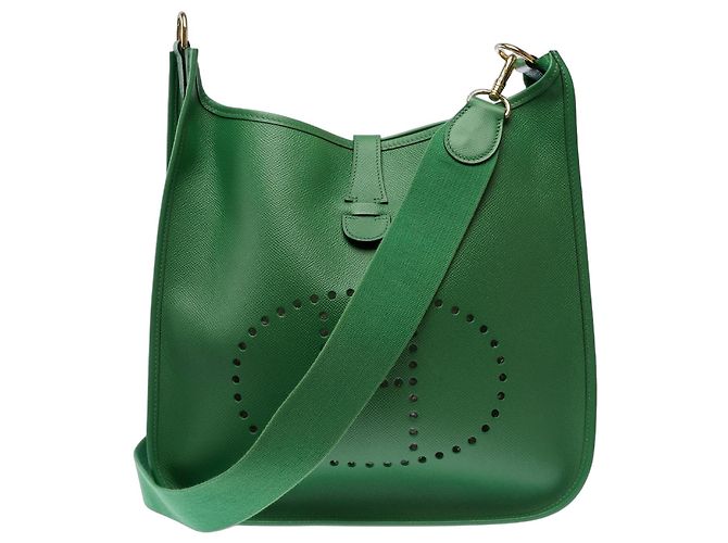 Hermès Bolsa HERMES Evelyne em Couro Verde - 103861