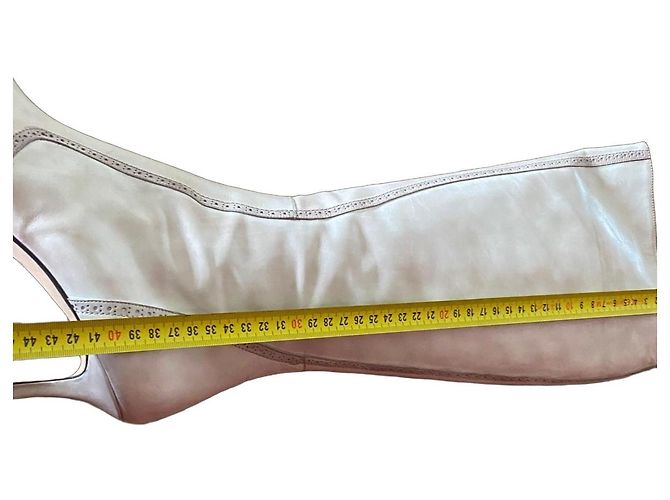 Santoni hohe Lederstiefel in Beige