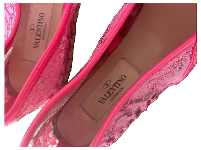 Valentino Garavani Espadrilles aus rosa Spitze Pink