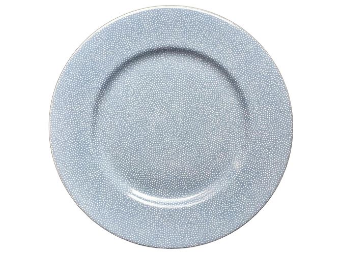 8 Plates 17 cm porcelain Calvin Klein Home - Blue Stencil Model - New White