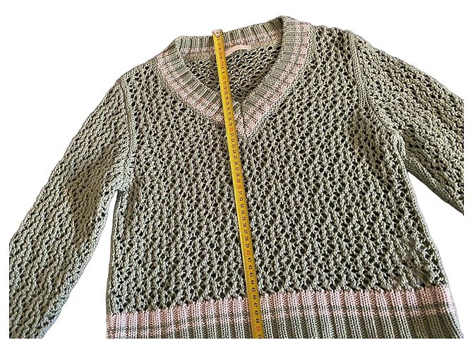 Fabiana Filippi Baumwollpullover in Grün und Beige