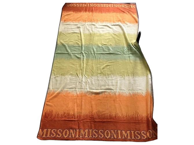 Toalla de playa Missoni Nueva 100 x 180 cm Blanco Beige Verde Naranja