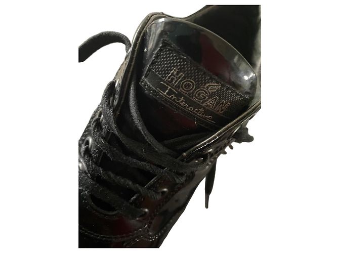 Hogan Interactive Sneaker aus schwarzem Lackleder